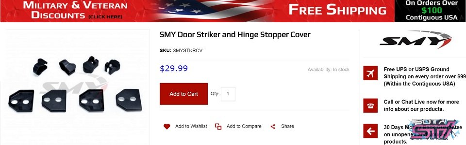 smyperformance.com door striker hinge stopper cover